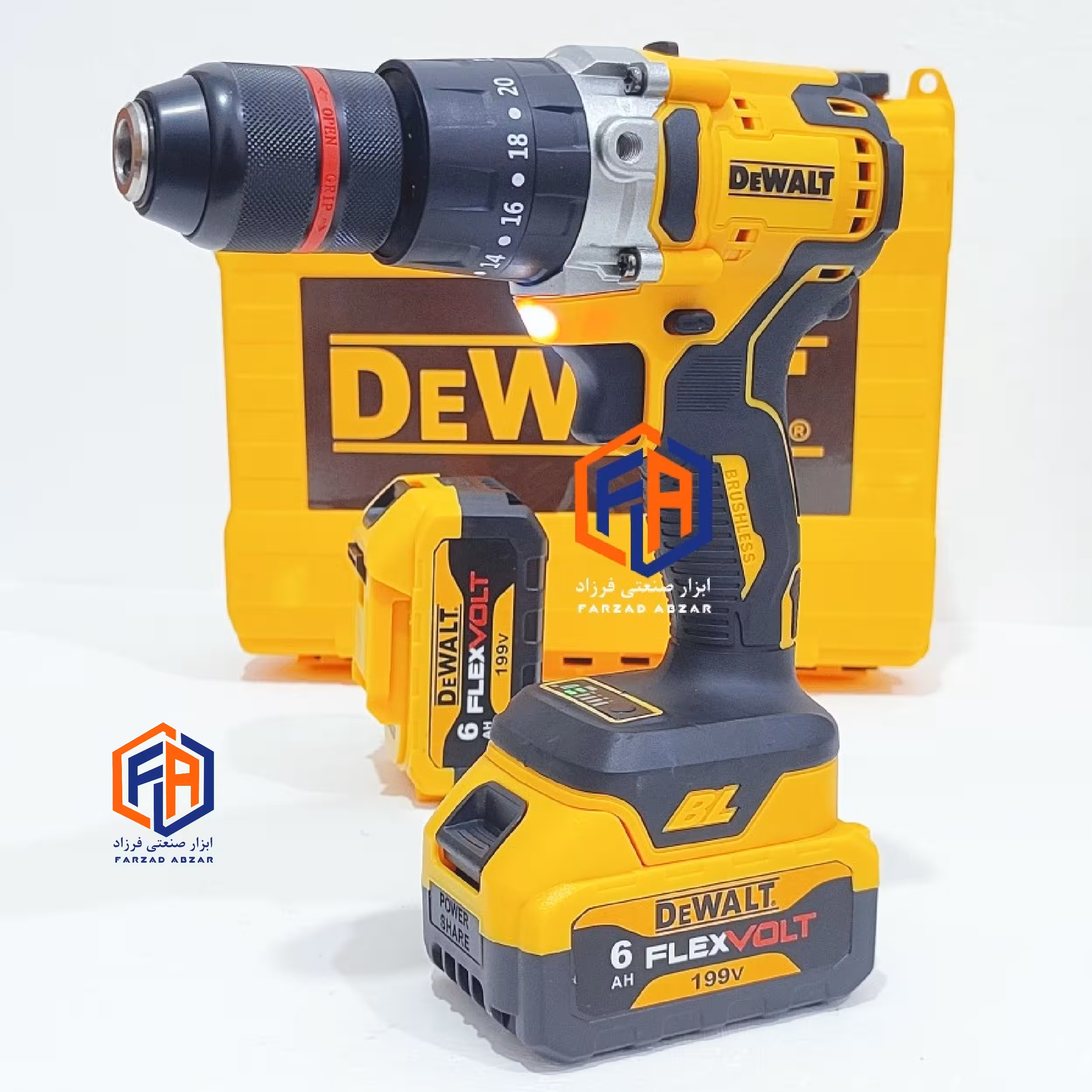 دریل شارژی صنعتی 199 ولت دیوالت مدل FLEXVOLT 199v