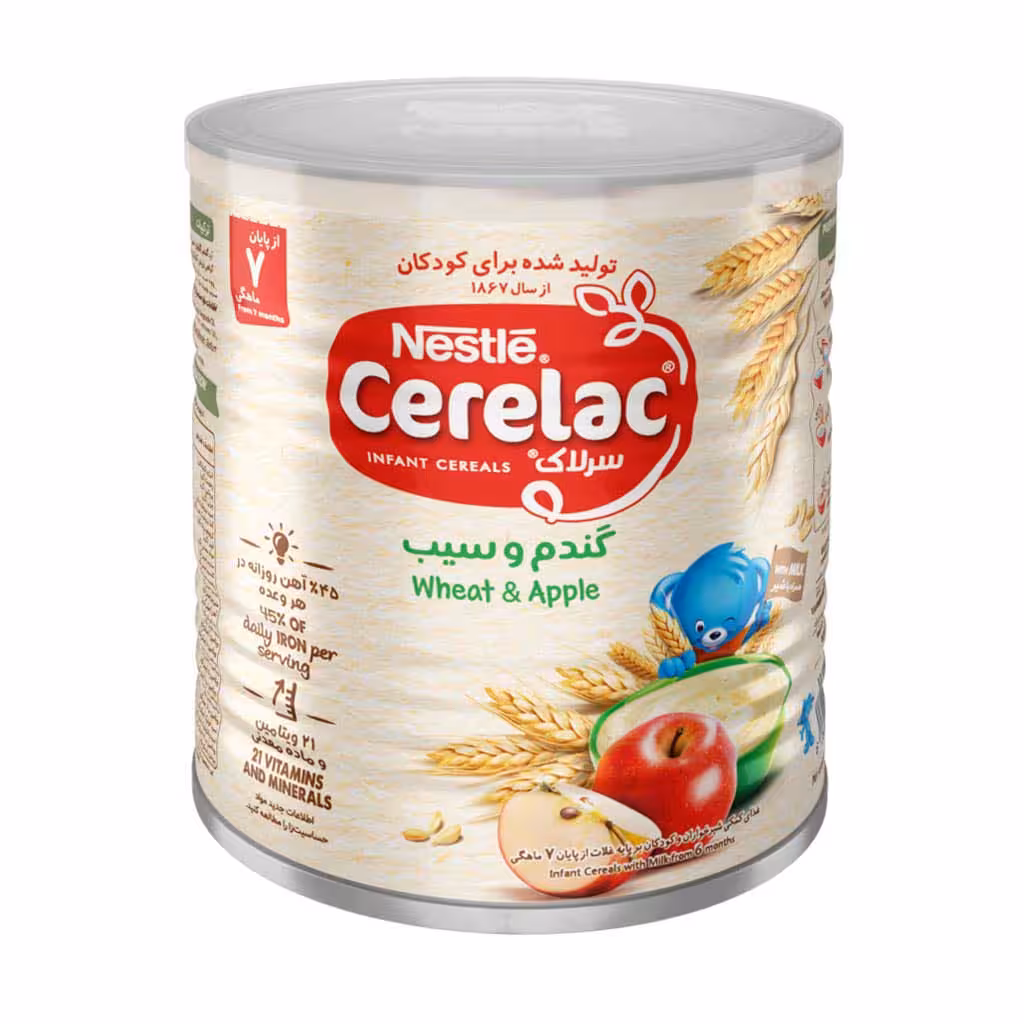 سرلاک گندم و سیب به همراه شیر نستله 400گرم | Nestle Wheat And Apple With Milk Cerelac