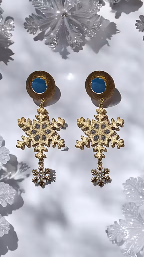 گوشواره پاپیه ماشه دانه برف