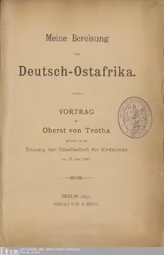 خرید و دانلود نسخه کامل کتاب Meine Bereisung von Deutsch-Ostafrika