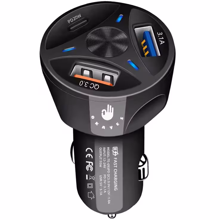 شارژر فندکی 38 وات اکی یس مدل PD1QC3USB200 | کالا مکس