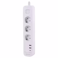 چند راهی 3 خانه برق ارت دار هادرون P343 با کابل 1.8 متری   شارژر USB و Type-C
