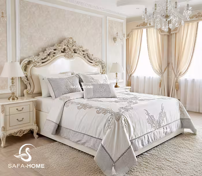 روتختی عروس دونفره طرح فلورین 9 تکه استخوانی