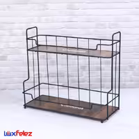 استند دکوری مدل کنارگازی دو طبقه کف چوب