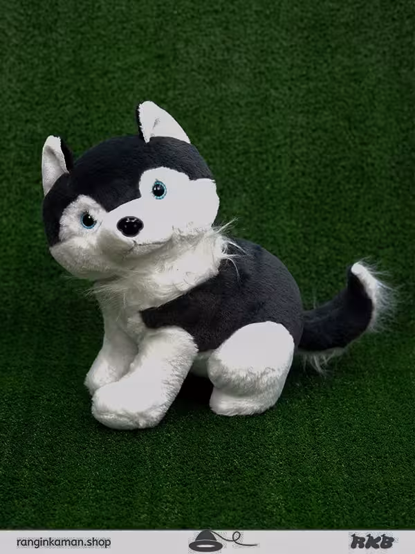 عروسک سگ هاسکی نشسته کد 246_128 sitting husky dog ​​doll