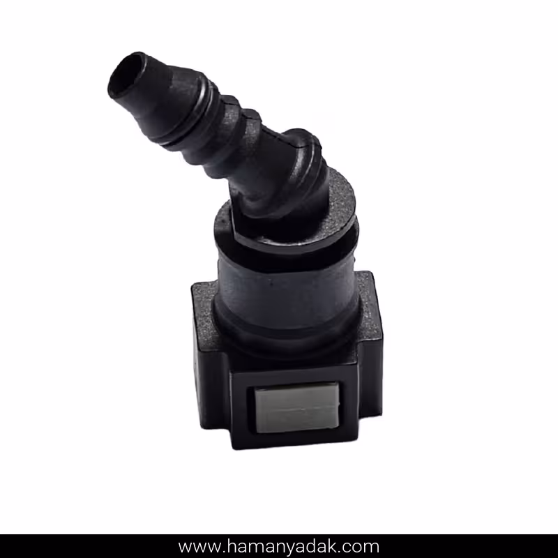 سوکت صافی بنزین 45 درجه طوسی برند  BBZ (کد 122)