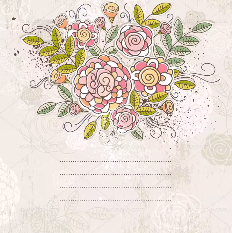 وکتور گل فانتزی رنگی | گرافیک با طعم تربچه