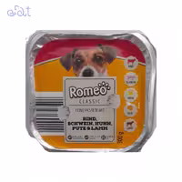 ووم سگ رمئو طعم گوشت گاو و خوک و مرغ و بوقلمون و بره مدل Romeo Voom Meat Mix وزن 300 گرم