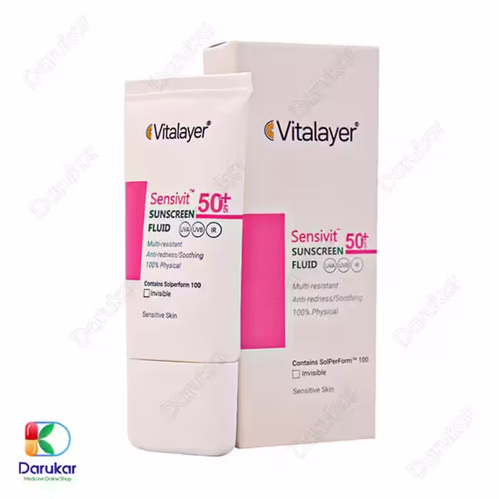 فلوئید ضد آفتاب پوست حساس ویتالیر مدل سنسی ویت SPF50
