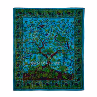 بکدراپ تپستری هندی طرح درخت (روتختی دو نفره) کد 410