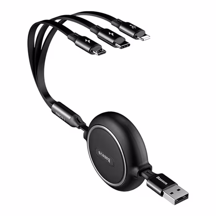 کابل سه سر بیسوس Baseus مدل CAMLT-JH01 با توان 3.5 آمپر