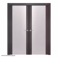 درب دو لنگه شیشه‌خور با طراحی ساده کد 1145
