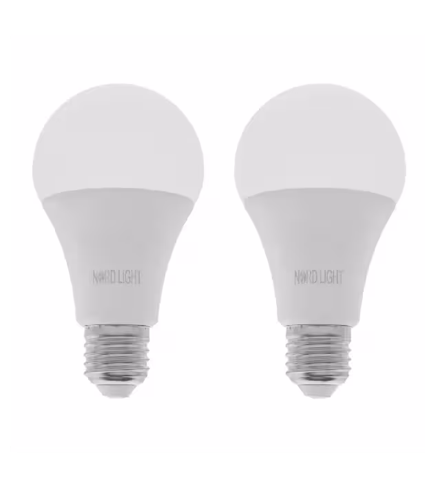 لامپ ال ای دی 12 وات نوردلایت مدل حبابی پایه E27 بسته 2 عددی