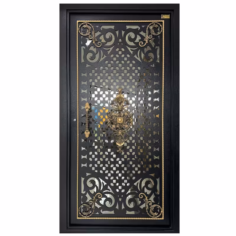 در ورودی بزرگمهر مدل درب فلزی لیزری تک لنگه طرح BL-1089 | چاوه