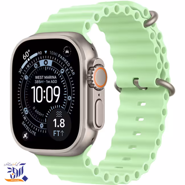 اپل واچ اولترا نسل 3 تیتانیومی نچرال با بند نئون گرین اوشن