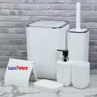 ست سرویس بهداشتی همارا مدل زبرا بادبزنی چهارگوش شش پارچه