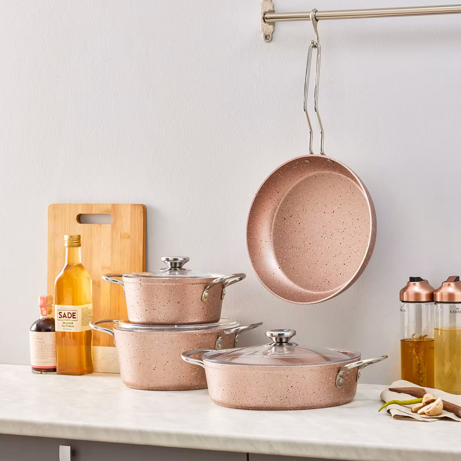 ست قابلمه بیوگرانیت 7 پارچه رز کاراجا کد 502000174