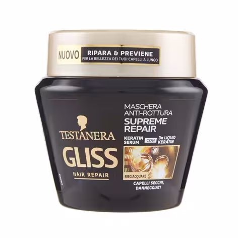 ماسک مو ترمیم کننده مشکی گلیس از سری Gliss Hair Repair حجم 300 میلی لیتر