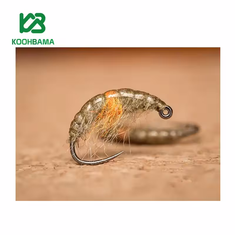 پشه فلای اسکاد نارنجی Watery Olive Orange Jig Scud