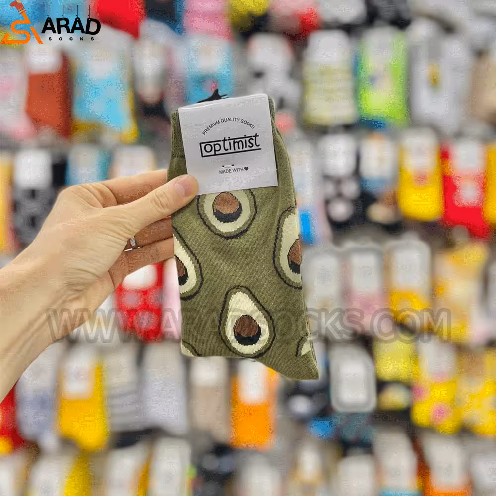 جوراب ساقدار طرح اووکادو سبز