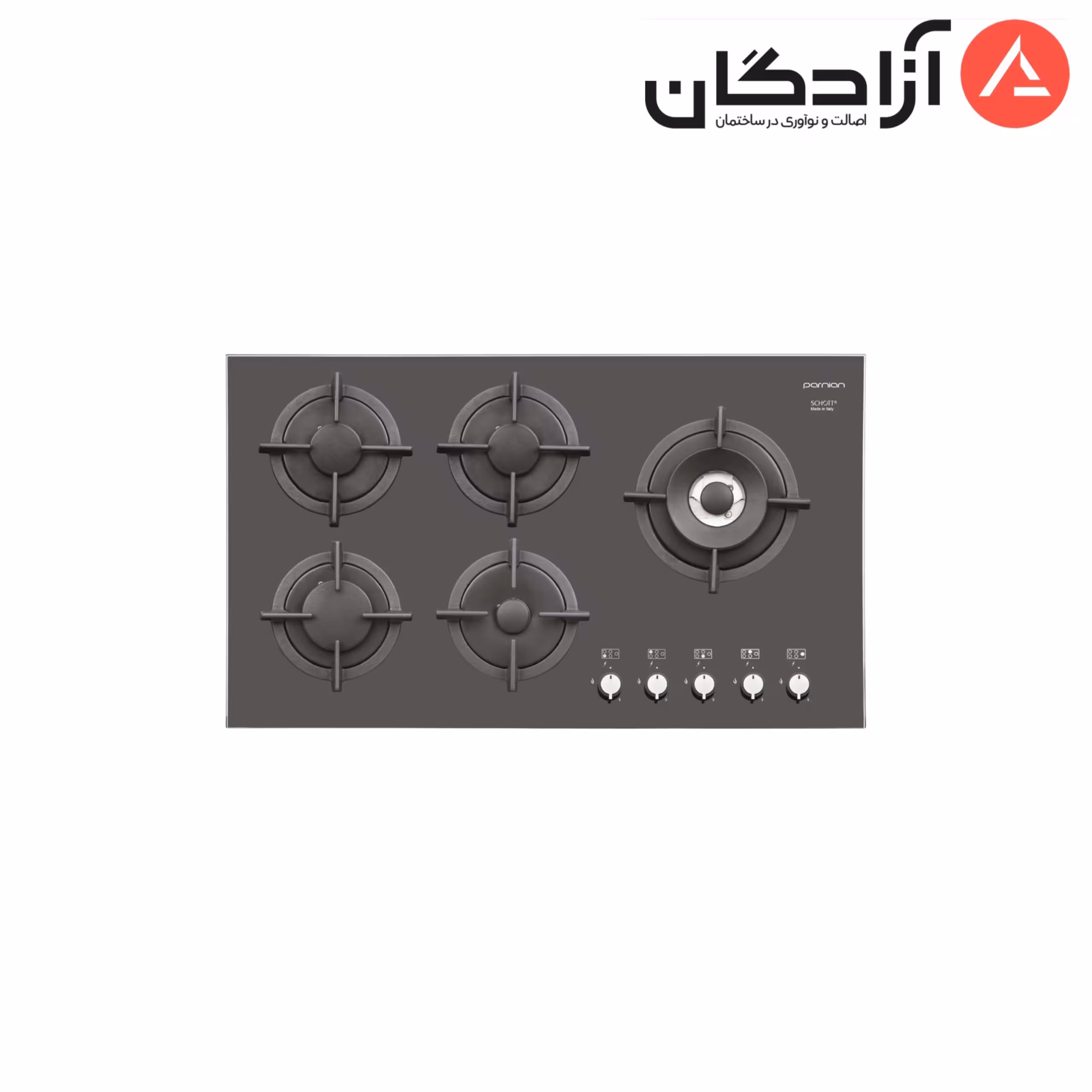 اجاق گاز شیشه ای ایتالیایی پرنیان استیل PB5402