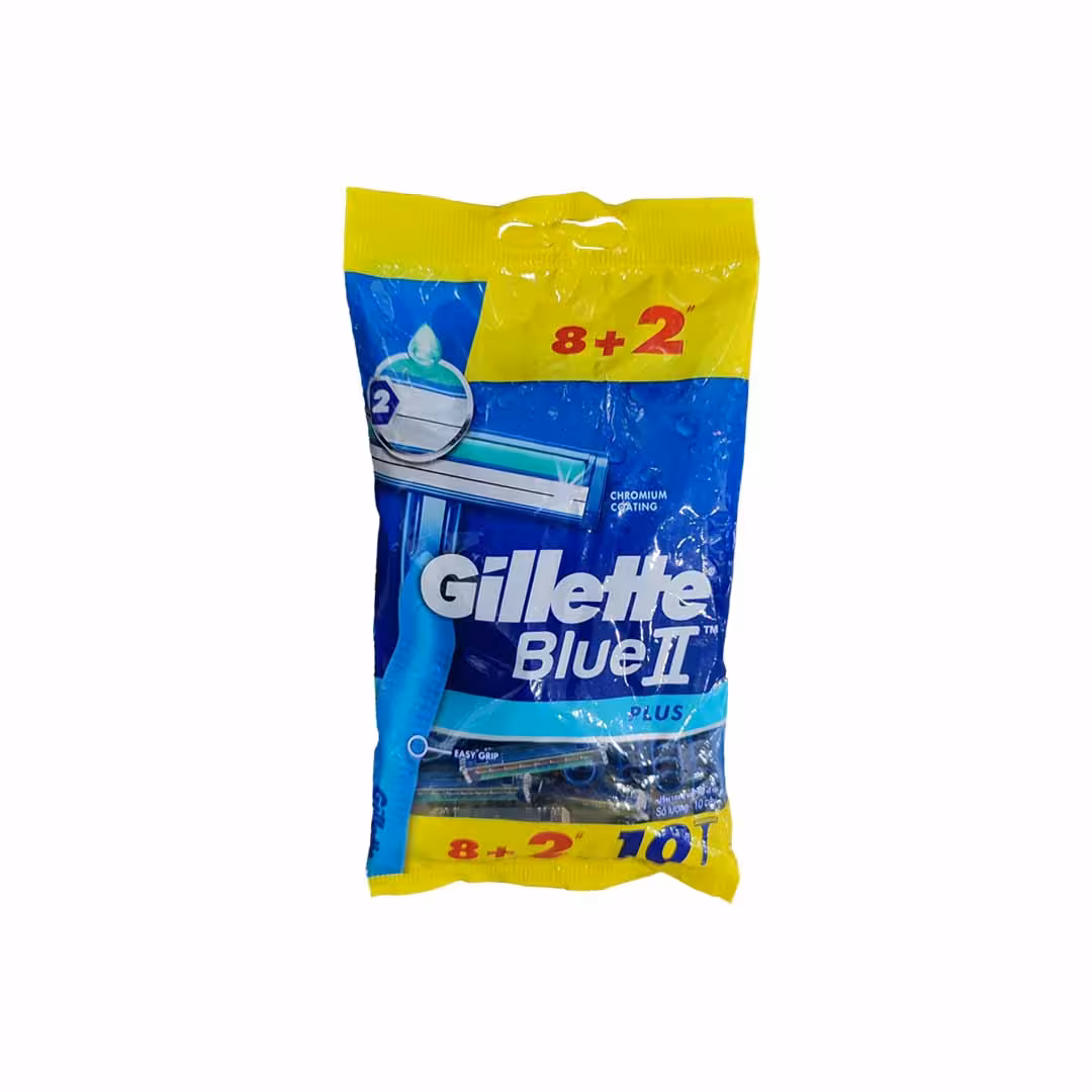 خودتراش 2تیغه ژیلت مدل Blue 2 PLUS بسته 10 عددی