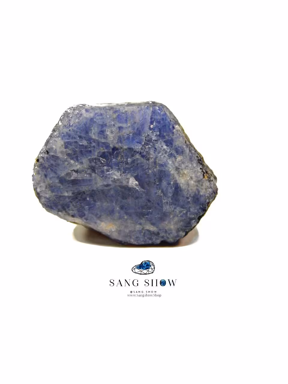 سنگ یاقوت کبود راف ( تراش نخورده )نمونه خارق العاده با همرشدی تورمالین  اصل و معدنی S1392