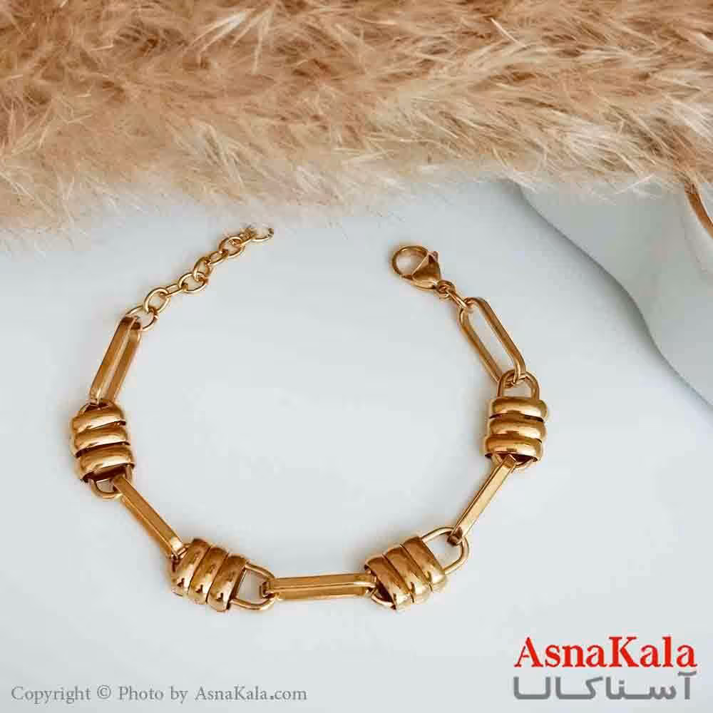 دستبند زنانه مدل قفل استیل طلایی کد DSB18366W