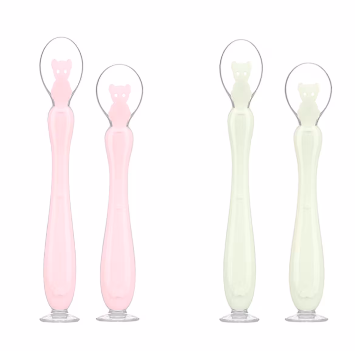 قاشق سیلیکونی دو عددی با پایه چسبان کیکابو kikkaboo