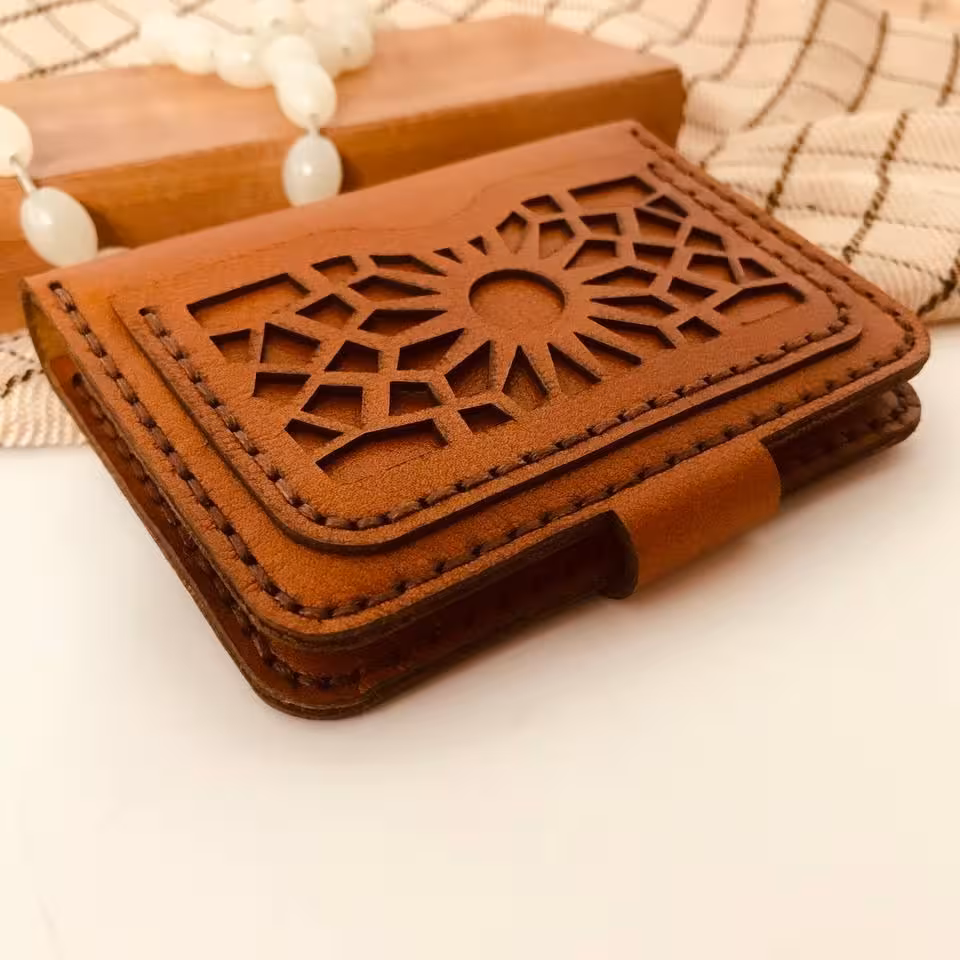 کیف پول چرمی دستدوز