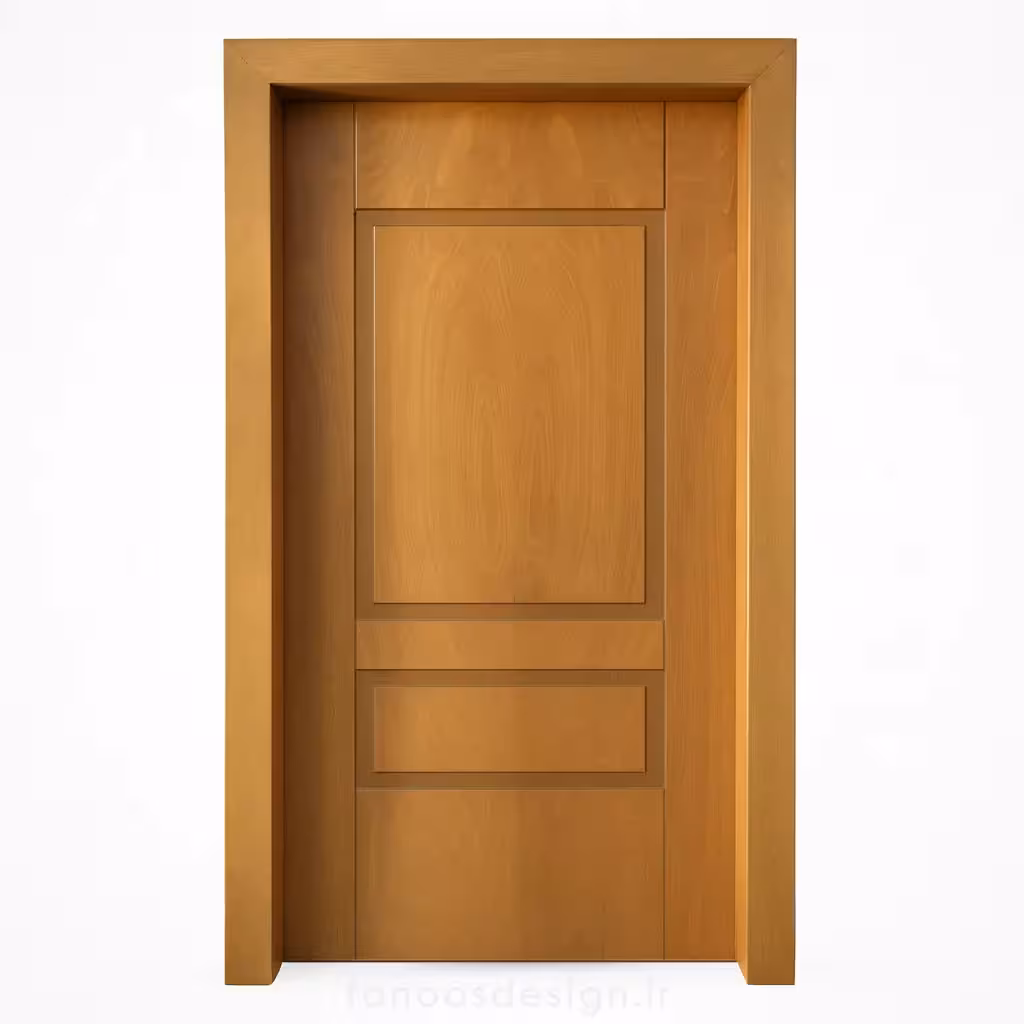 درب چوبی مدرن با چهار قاب برجسته طرح ساده کد 30258