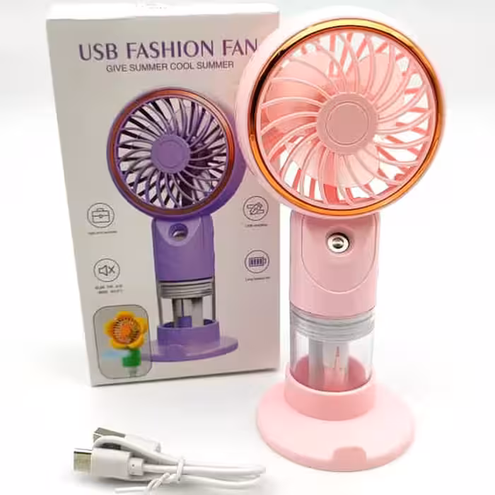 پنکه شارژی بخوردار رینگ گلد صورتی