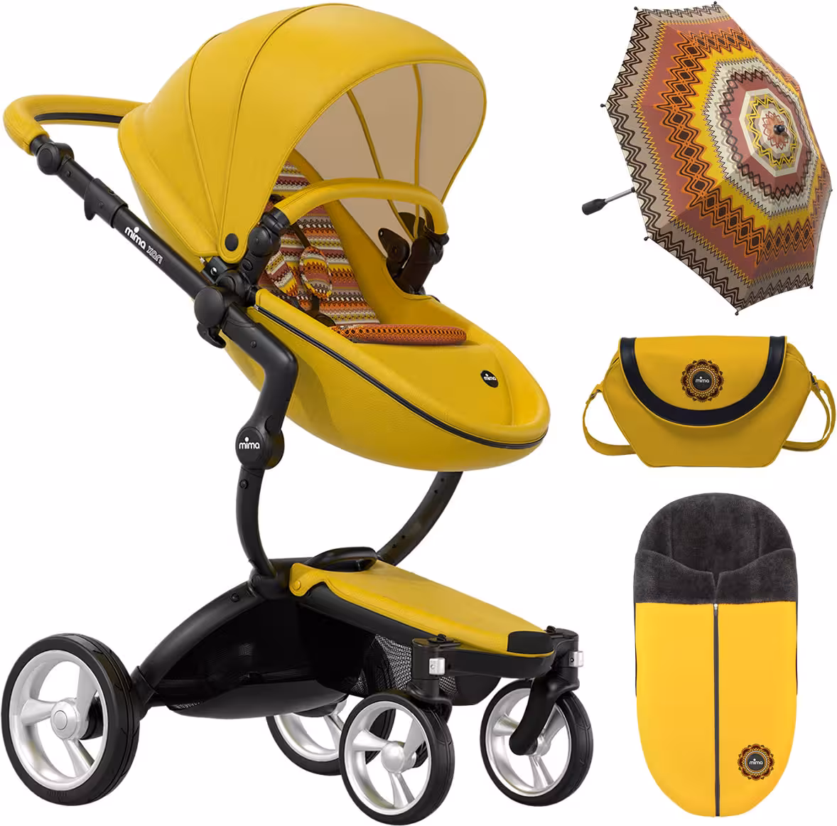 ست کالسکه کریر Mima Xari-yellow