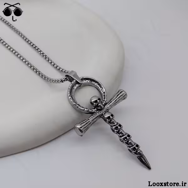 گردنبند صلیب اسکلتی پانکی جذاب
