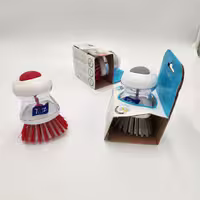 فرچه ظرفشویی مخزن دار تیتیز پلاستیک مدل Soap Dispensing Palm Dish Brush کد TP_110