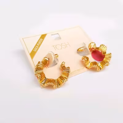 گوشواره مجلسی با آبکاری طلا ، کار فوقالعاده حرفه ای و زیبا