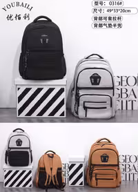 کوله وارداتی کد BB0316 رنگ طوسی مشکی سایز cm49*33*20