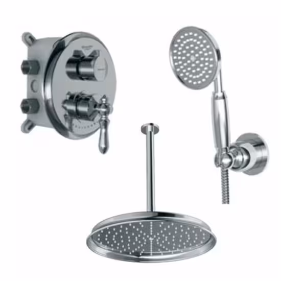 شیر حمام توکار شودر مدل زیگموند تیپ 3 BRASS کروم