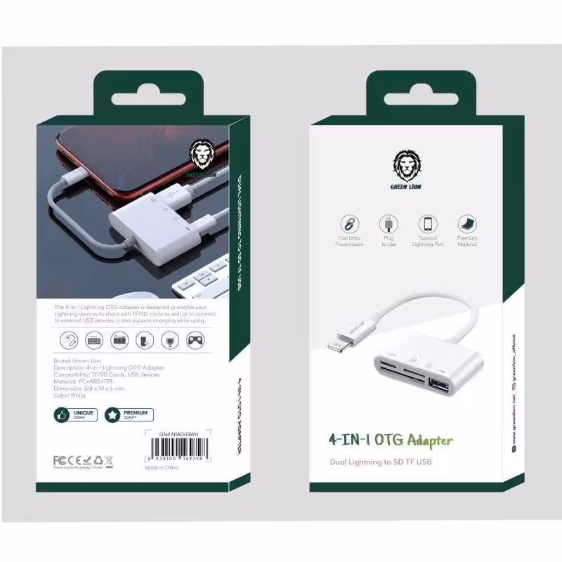 مبدل 4کاره گرین لاین Green Lion 4-IN-1 OTG Adapter