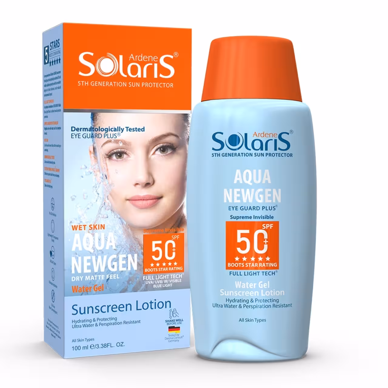 لوسیون ضدآفتاب آبرسان آکوا نیوژن SPF 50 سولاریس آردن 100 میل