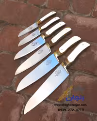 چاقو آشپزخانه حیدری زنجان 6 سایز تیغه سایتل دسته کائوچو