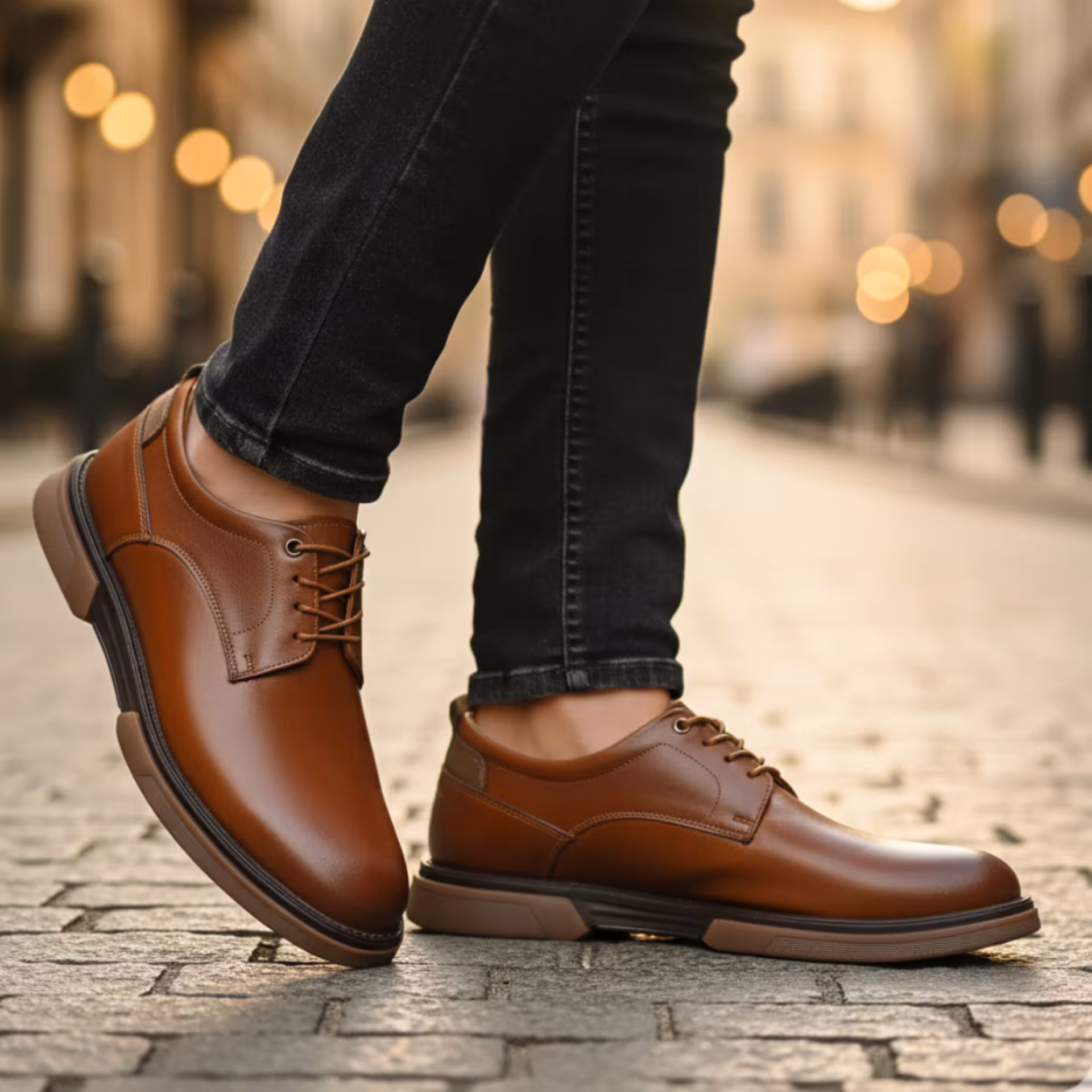 کفش چرم مردانه اسپرت کد SP130TN رنگ عسلی