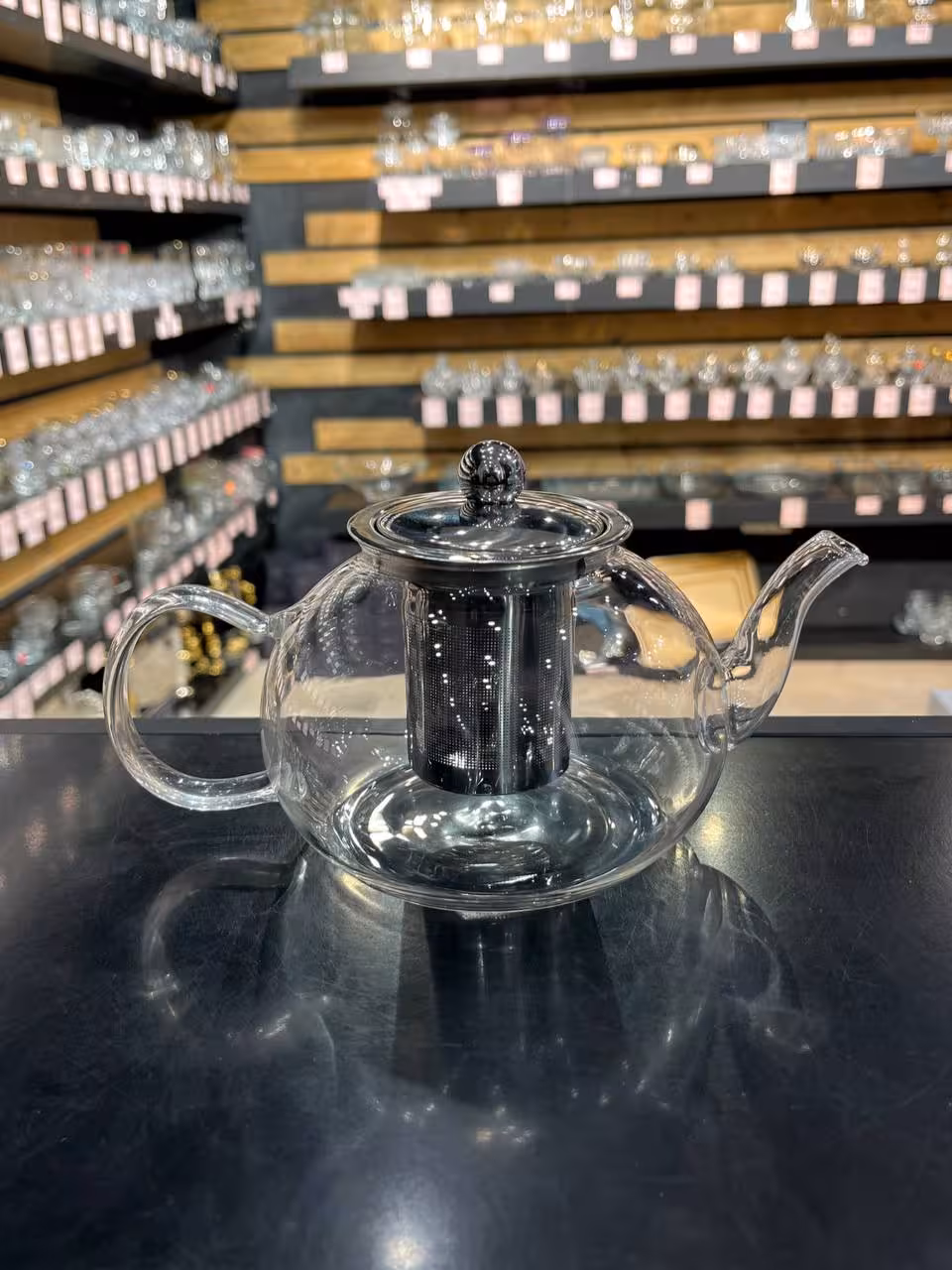 قوری پیرکس گرد صافی دار 800 میلی لیتر