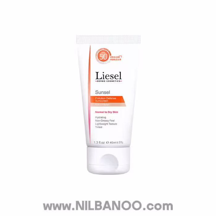 کرم ضدآفتاب رنگی SPF50 لایسل مناسب پوست نرمال تا خشک