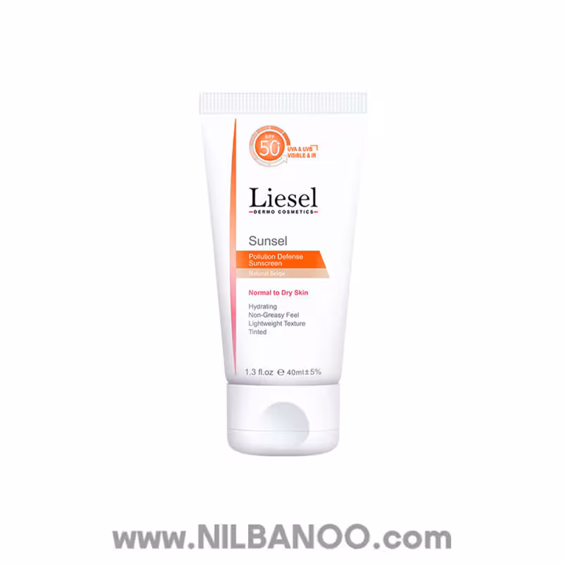 کرم ضدآفتاب رنگی SPF50 لایسل مناسب پوست نرمال تا خشک