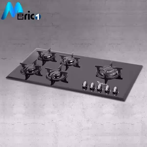گاز رومیزی میلان کد G53 پنج شعله شیشه
