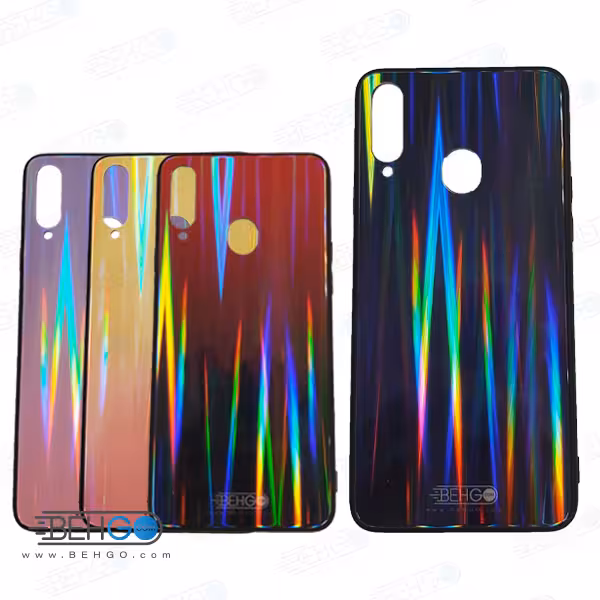محافظ قاب سامسونگ مدل لیزری رنگی Tempered Glass Laser Case for Samsung A20S Galaxy A20 s
