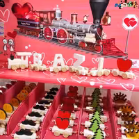 قطار چوبی حروف شرکت سوغات ایرانی چوب روس با کیفیت تکی تمام حروف