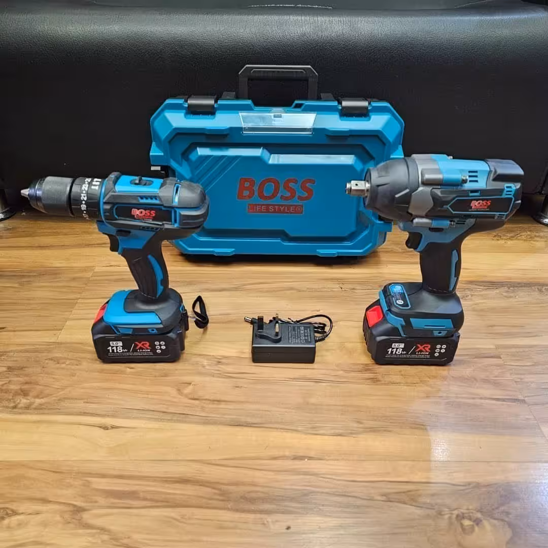 مجموعه‌ی ی دو عددی دریل شارژی چکشی  و بکس شارژی براشلس باس