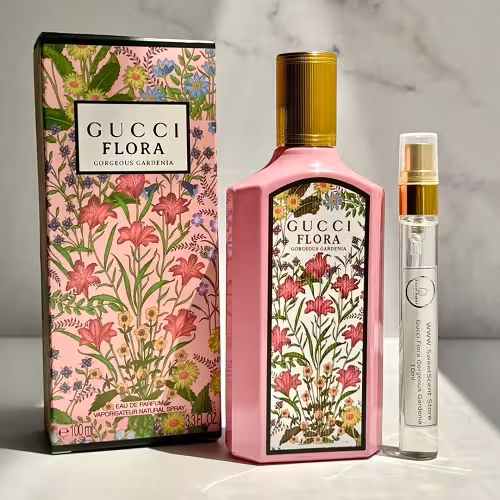 تستر ادوپرفیوم عطر و ادکلن گوچی فلورا گورجس گاردنیا  | Gucci Flora by Gucci Gorgeous Gardenia در حجم 100میل و دکانت 10 میل
